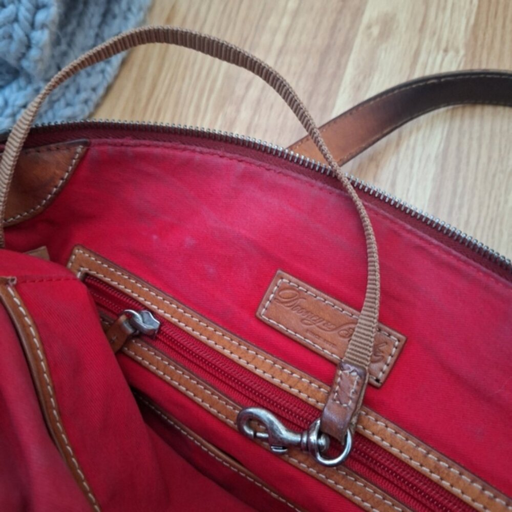 Dooney & Bourke Vintage Red Burgundy Pebble Leather Satchel Purse - Picture 10 of 10